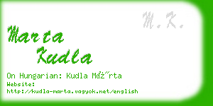 marta kudla business card